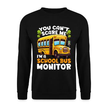 Schulbusfahrer Busfahrer Busbegleiter - Unisex Pullover - Schwarz - Vorne - Alina (178cm) & Michal (187cm)