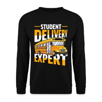 Schulbusfahrer Busfahrer Busbegleiter - Unisex Pullover - Schwarz - Vorne - Alina (178cm) & Michal (187cm)