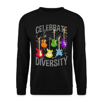 Guitarist LGBTQ Celebrate Diversity LGBTQAI+ - Unisex Sweatshirt - black - Front - Alina (178cm) & Michal (187cm)