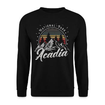 Retro Acadia National Park US Vintage Acadia - Unisex Sweatshirt - black - Front - Alina (178cm) & Michal (187cm)