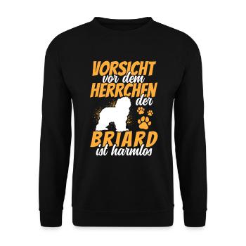 Méfiez-vous du Briard Berger de Brie - Sweat-shirt Unisexe - noir - Devant - Alina (178cm) & Michal (187cm)