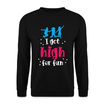 I get high for fun - Unisex Pullover - Schwarz - Vorne - Alina (178cm) & Michal (187cm)