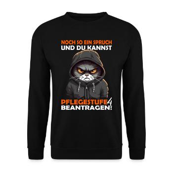 Noch so ein Spruch - guten Morgen - Bürohumor - Unisex Pullover - Schwarz - Vorne - Alina (178cm) & Michal (187cm)