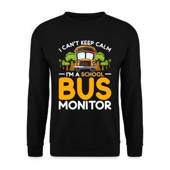 Schulbusfahrer Busfahrer Busbegleiter - Unisex Pullover - Schwarz - Vorne - Alina (178cm) & Michal (187cm)
