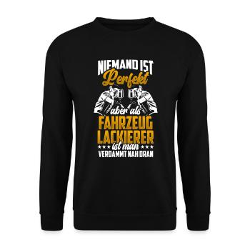 Fahrzeuglackierer sind perfekt Lackierer - Unisex Pullover - Schwarz - Vorne - Alina (178cm) & Michal (187cm)
