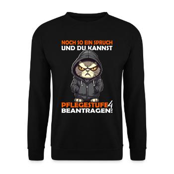 Noch so ein Spruch - ironischer Bürohumor - Unisex Pullover - Schwarz - Vorne - Alina (178cm) & Michal (187cm)