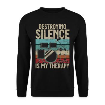 Dicton de batteur vintage pour batteur rétro - Sweat-shirt Unisexe - noir - Devant - Alina (178cm) & Michal (187cm)