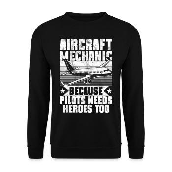 Mécanicien d’avion Cadeau Mécanicien d’avion - Sweat-shirt Unisexe - noir - Devant - Alina (178cm) & Michal (187cm)