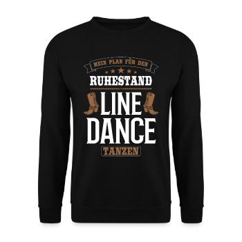 Linedance Line Dance Country Tanz Rentner Geschenk - Unisex Pullover - Schwarz - Vorne - Alina (178cm) & Michal (187cm)