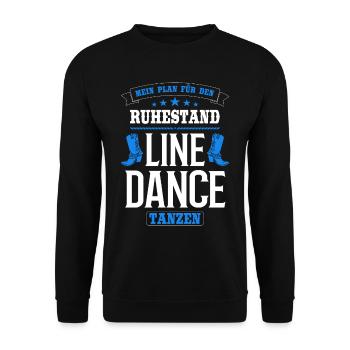 Linedance Line Dance Country Rentner Opa Geschenk - Unisex Pullover - Schwarz - Vorne - Alina (178cm) & Michal (187cm)