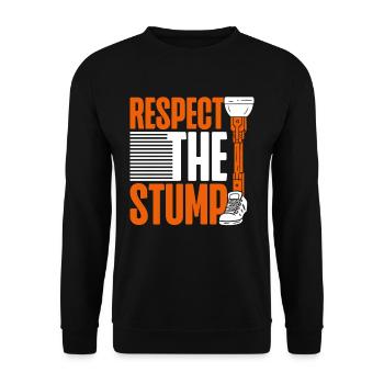 Prosthetic leg Respect The Stump - Unisex Sweatshirt - black - Front - Alina (178cm) & Michal (187cm)