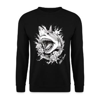 Fleur de requin Oceanographe Plongeur Cadeau - Sweat-shirt Unisexe - noir - Devant - Alina (178cm) & Michal (187cm)