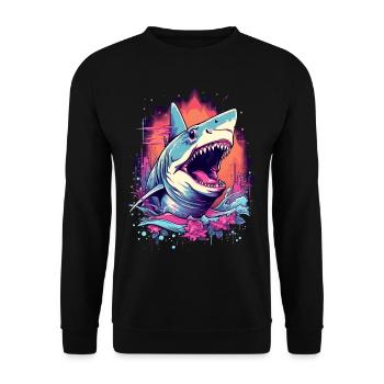 Fleur de requin Oceanographe Plongeur Cadeau - Sweat-shirt Unisexe - noir - Devant - Alina (178cm) & Michal (187cm)