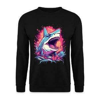 Fleur de requin Oceanographe Plongeur Cadeau - Sweat-shirt Unisexe - noir - Devant - Alina (178cm) & Michal (187cm)