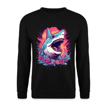 Fleur de requin Oceanographe Plongeur Cadeau - Sweat-shirt Unisexe - noir - Devant - Alina (178cm) & Michal (187cm)