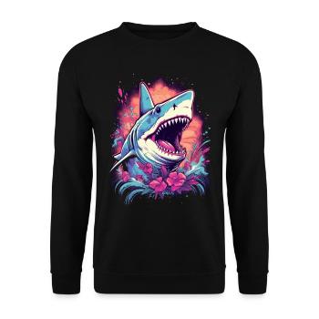 Fleur de requin Oceanographe Plongeur Cadeau - Sweat-shirt Unisexe - noir - Devant - Alina (178cm) & Michal (187cm)