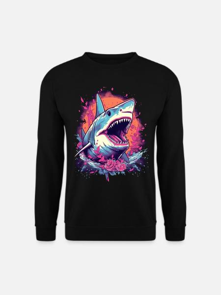 Shark Flower Oceanographer Diver Gift - Unisex Sweatshirt - black