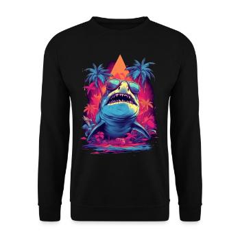 Cadeau Shark Palm Beach Oceanographer Diver - Sweat-shirt Unisexe - noir - Devant - Alina (178cm) & Michal (187cm)