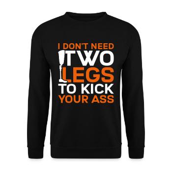 Jambe prothétique Je n’ai pas besoin de deux jambes - Sweat-shirt Unisexe - noir - Devant - Alina (178cm) & Michal (187cm)
