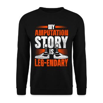 Prosthetic Leg My Amputation Story Is Leg-endary - Unisex Sweatshirt - black - Front - Alina (178cm) & Michal (187cm)