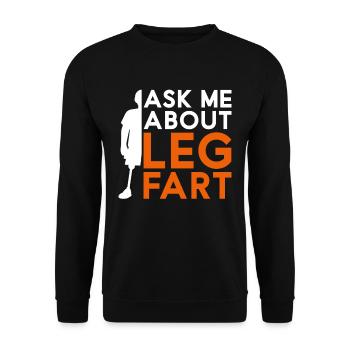 Prothèse de jambe Amputé de jambe Posez-moi la question sur le pet de jambe - Sweat-shirt Unisexe - noir - Devant - Alina (178cm) & Michal (187cm)
