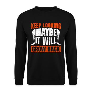 Prosthetic leg Keep Looking Maybe It Will Grow Back - Unisex Sweatshirt - black - Front - Alina (178cm) & Michal (187cm)