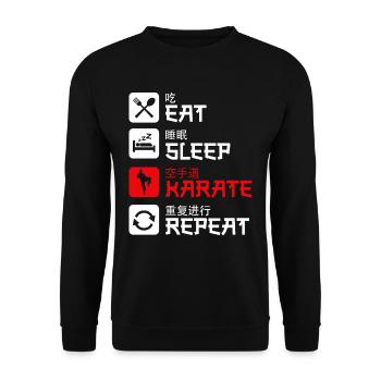 Karate Kampfsport Kung Fu Karateka - Unisex Pullover - Schwarz - Vorne - Alina (178cm) & Michal (187cm)