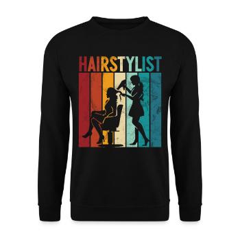 Coiffeur cool Saying Hair Whisperer Coiffeur - Sweat-shirt Unisexe - noir - Devant - Alina (178cm) & Michal (187cm)