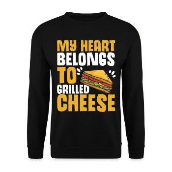 Love Grilled Cheese Men Women - Unisex Pullover - Schwarz - Vorne - Alina (178cm) & Michal (187cm)