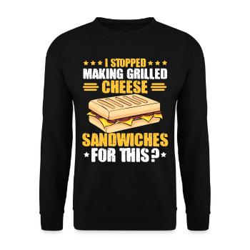 Love Grilled Cheese Men Women - Unisex Pullover - Schwarz - Vorne - Alina (178cm) & Michal (187cm)