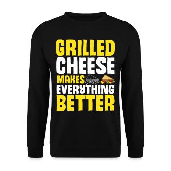 Love Grilled Cheese Men Women - Unisex Pullover - Schwarz - Vorne - Alina (178cm) & Michal (187cm)