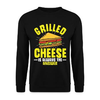 Love Grilled Cheese Men Women - Unisex Pullover - Schwarz - Vorne - Alina (178cm) & Michal (187cm)