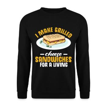 Love Grilled Cheese Men Women - Unisex Pullover - Schwarz - Vorne - Alina (178cm) & Michal (187cm)