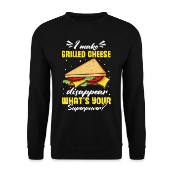 Love Grilled Cheese Men Women - Unisex Pullover - Schwarz - Vorne - Alina (178cm) & Michal (187cm)