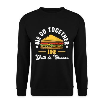 Love Grilled Cheese Men Women - Unisex Pullover - Schwarz - Vorne - Alina (178cm) & Michal (187cm)