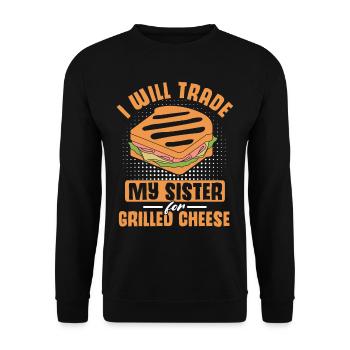 Love Grilled Cheese Men Women - Unisex Pullover - Schwarz - Vorne - Alina (178cm) & Michal (187cm)