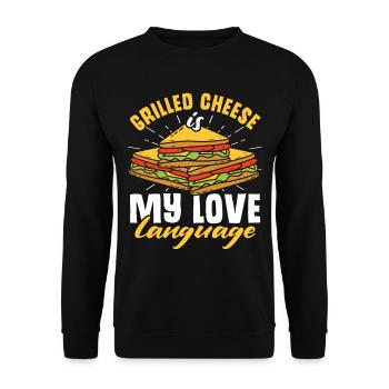 Love Grilled Cheese Men Women - Unisex Pullover - Schwarz - Vorne - Alina (178cm) & Michal (187cm)