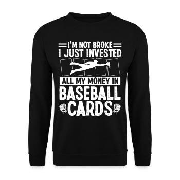 Funny Baseball Card Design - Unisex Sweatshirt - black - Front - Alina (178cm) & Michal (187cm)