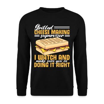 Love Grilled Cheese Men Women - Unisex Pullover - Schwarz - Vorne - Alina (178cm) & Michal (187cm)