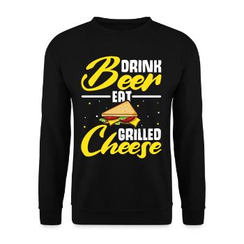 Amour Fromage Grillé Hommes Femmes - Sweat-shirt Unisexe - noir - Devant - Alina (178cm) & Michal (187cm)