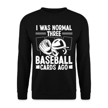Funny Baseball Card Design - Unisex Sweatshirt - black - Front - Alina (178cm) & Michal (187cm)