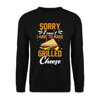 Love Grilled Cheese Men Women - Unisex Pullover - Schwarz - Vorne - Alina (178cm) & Michal (187cm)