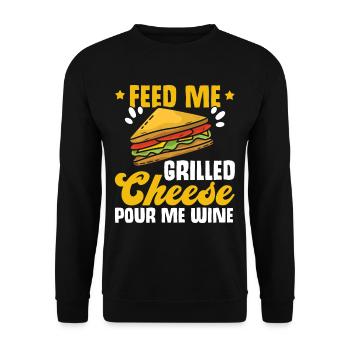Love Grilled Cheese Men Women - Unisex Pullover - Schwarz - Vorne - Alina (178cm) & Michal (187cm)