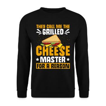 Love Grilled Cheese Men Women - Unisex Pullover - Schwarz - Vorne - Alina (178cm) & Michal (187cm)
