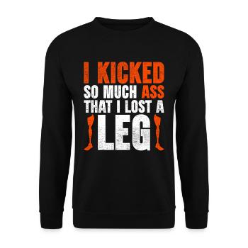 Prothèse de jambe d’amputé d’une jambe unijambiste - Sweat-shirt Unisexe - noir - Devant - Alina (178cm) & Michal (187cm)
