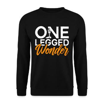 Prosthetic leg One Legged Wonder - Unisex Sweatshirt - black - Front - Alina (178cm) & Michal (187cm)