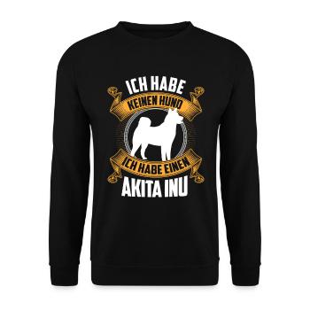 Habe einen Akita Inu japanischer Akita Inu - Unisex Pullover - Schwarz - Vorne - Alina (178cm) & Michal (187cm)