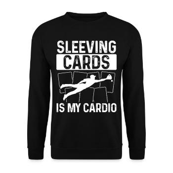 Funny Baseball Card Design - Unisex Sweatshirt - black - Front - Alina (178cm) & Michal (187cm)