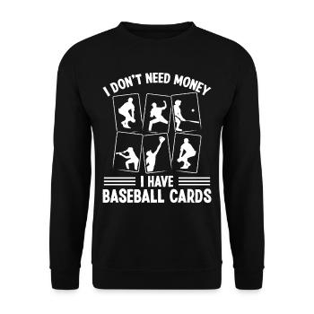 Funny Baseball Card Design - Unisex Sweatshirt - black - Front - Alina (178cm) & Michal (187cm)