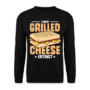 Love Grilled Cheese Men Women - Unisex Pullover - Schwarz - Vorne - Alina (178cm) & Michal (187cm)